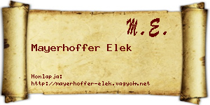 Mayerhoffer Elek névjegykártya